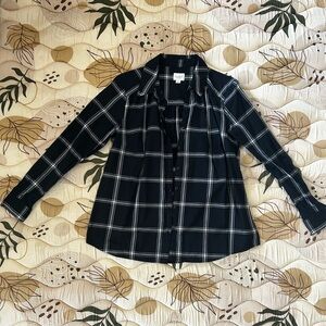 Isabel Black and White Plaid Shirt